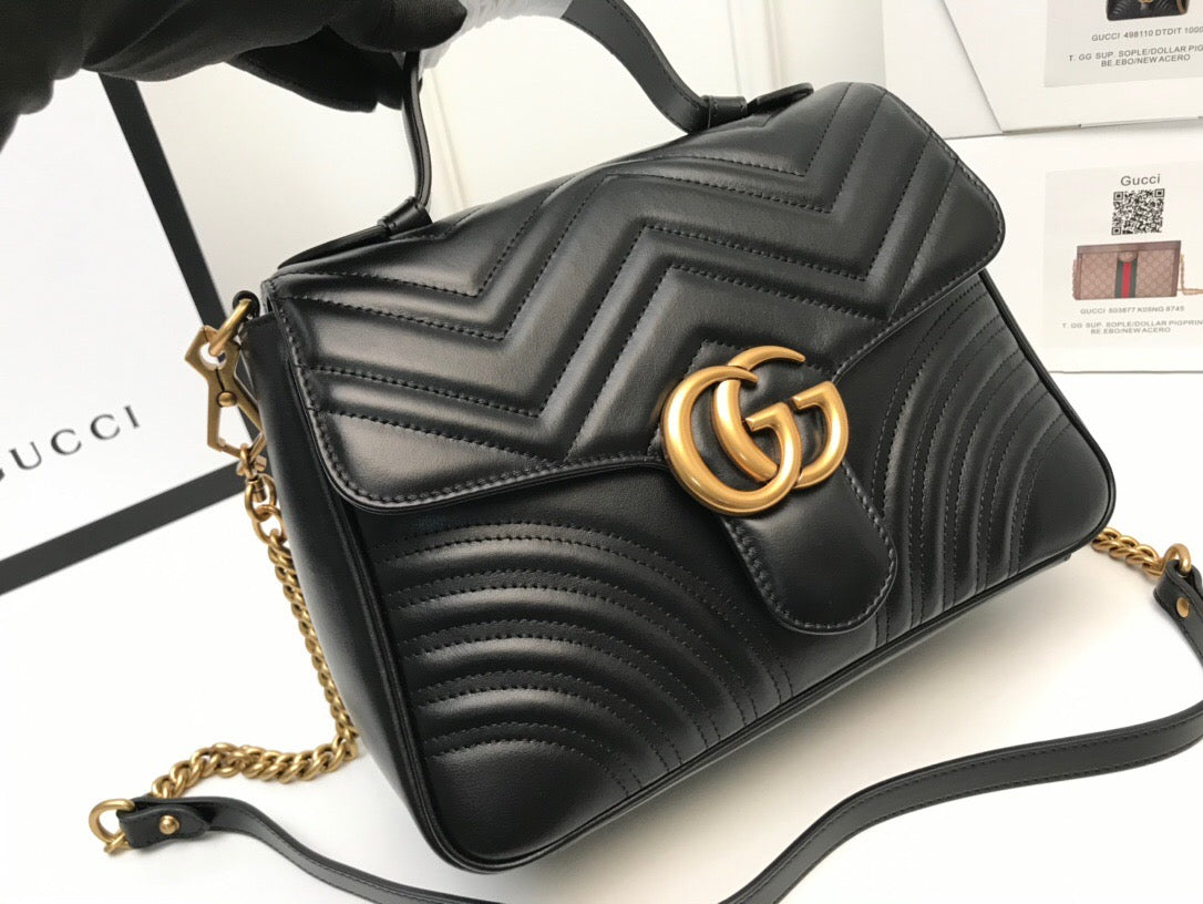Gucci GG Marmont Leather Chain Shoulder Bag Style 26
