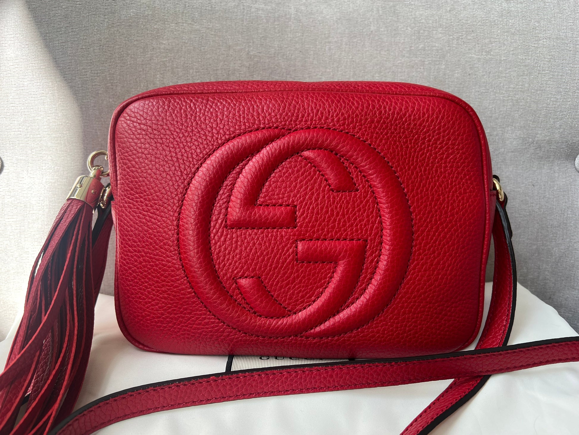 Gucci Soho Red Leather Shoulder Bag Style 9