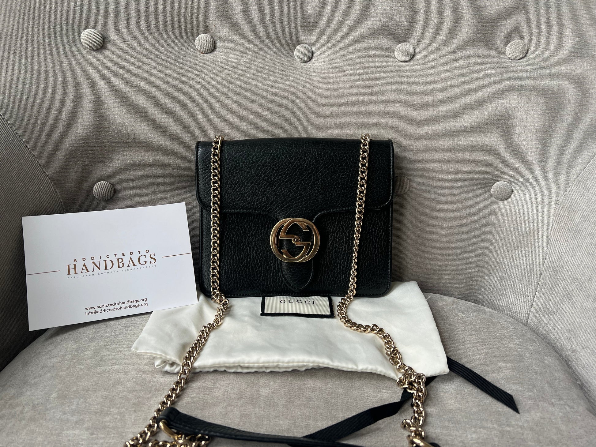 Gucci Chain Leather Shoulder Bag