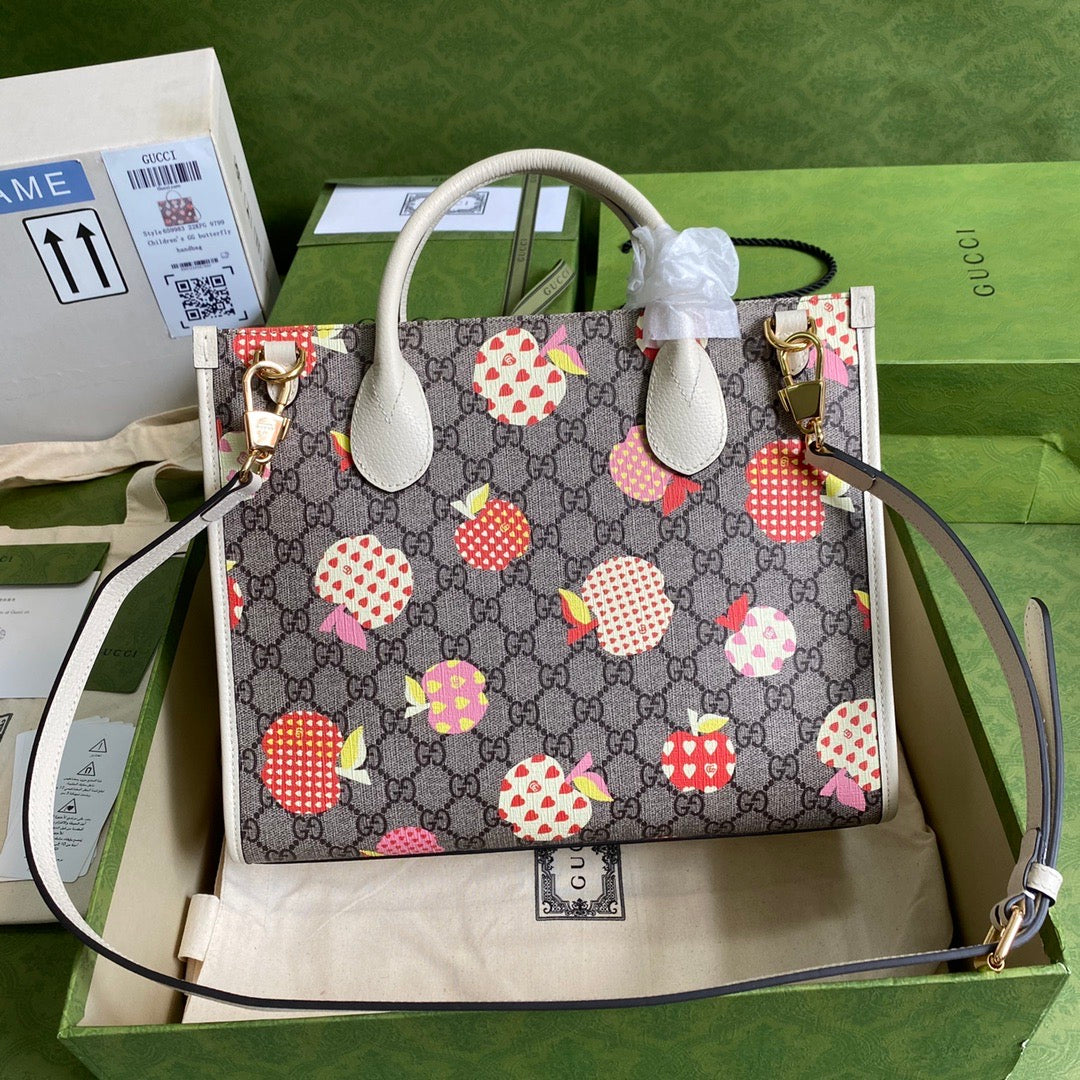 Gucci Monogram Leather Canvas Tote