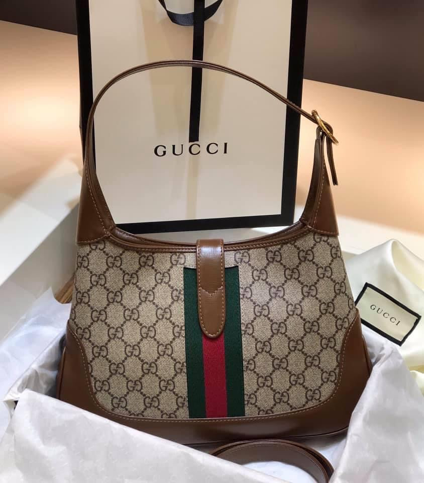 Gucci Jackie Leather Canvas Shoulder Bag Style 2