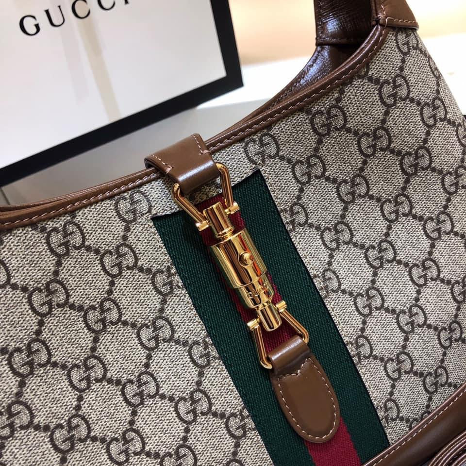 Gucci Jackie Leather Canvas Shoulder Bag Style 2
