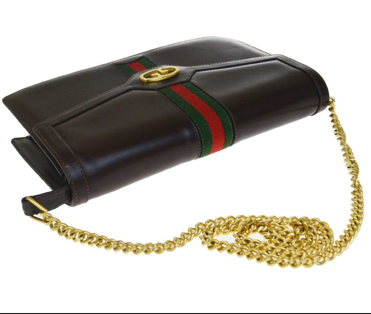 Gucci Web Leather Chain Shoulder Bag