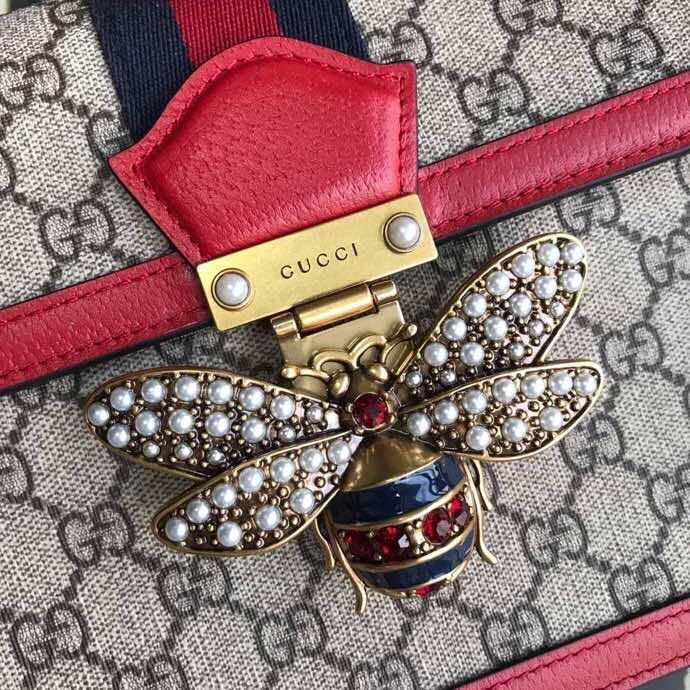 Gucci GG Supreme Leather Canvas Shoulder Bag Style 9
