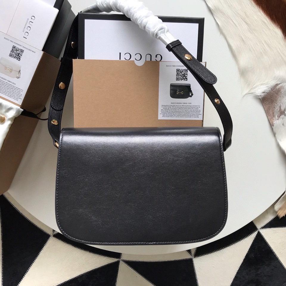 Gucci Horsebit Leather Nylon Shoulder Bag Style 6