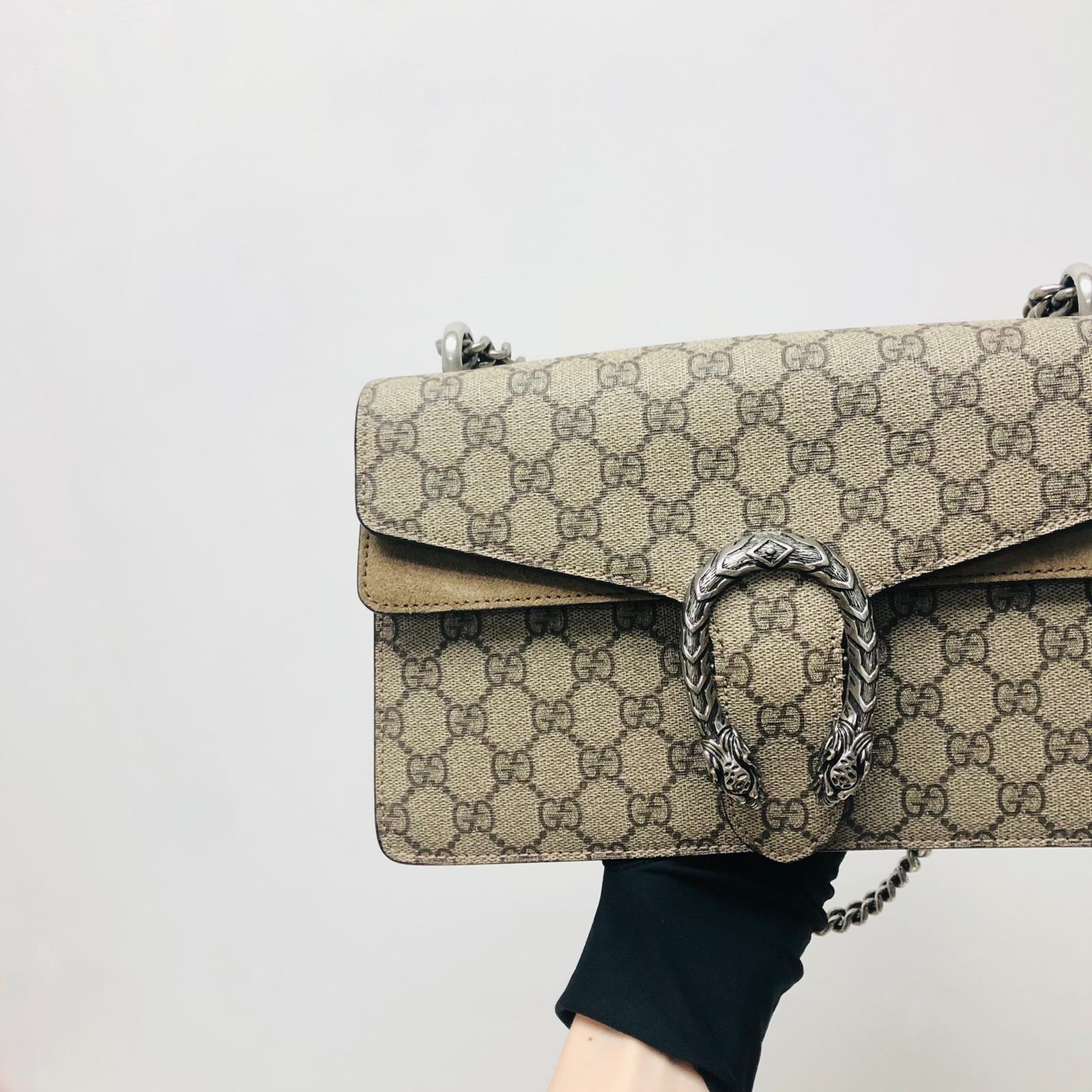 Gucci Monogram Chain Leather Shoulder Bag