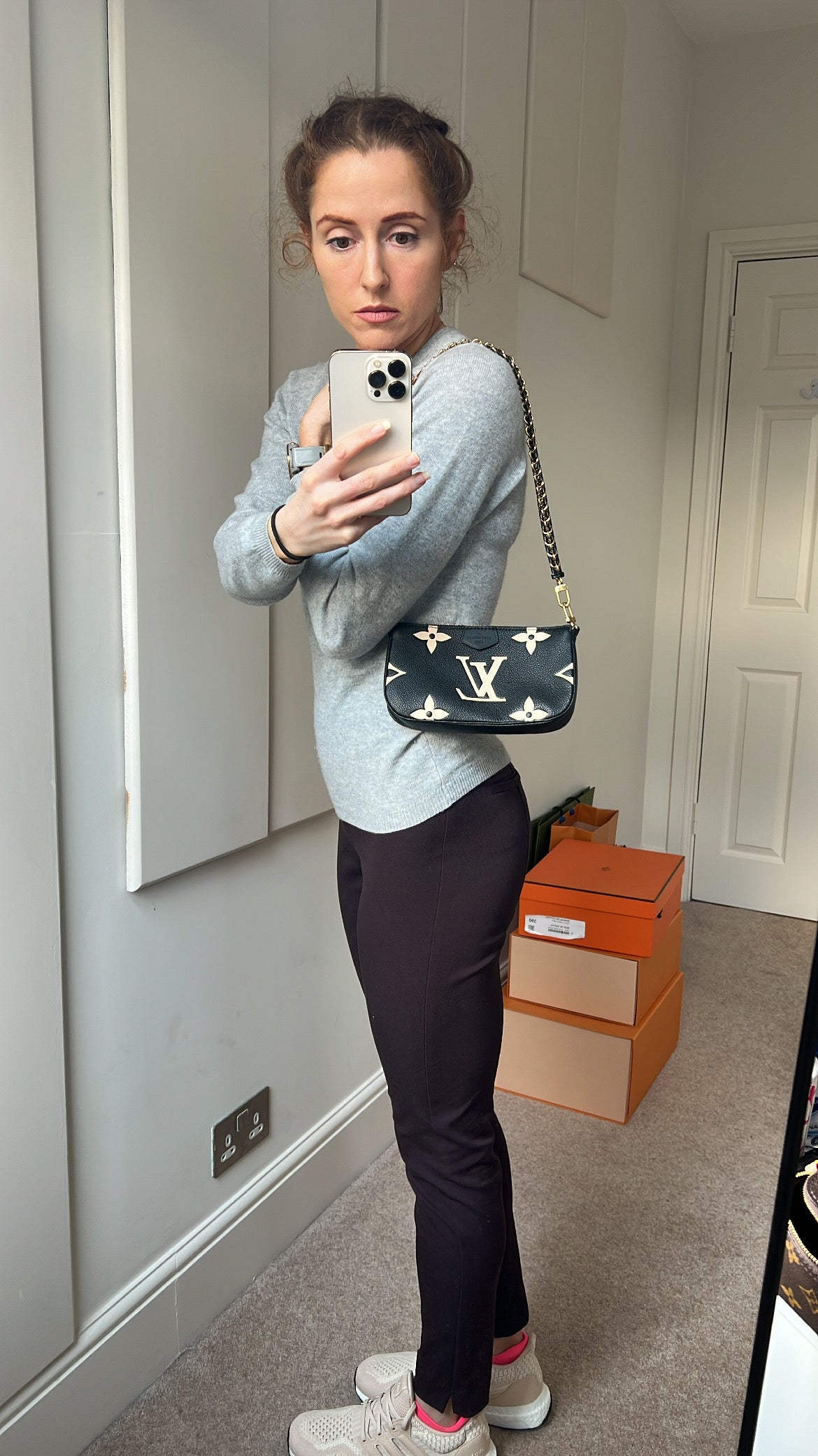 Louis Vuitton Multi Pochette Accessoires Black Beige Empreinte (RRP £2120) Clutch