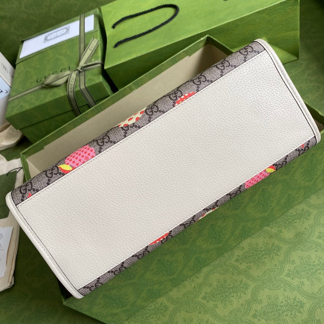 Gucci Monogram Leather Canvas Tote
