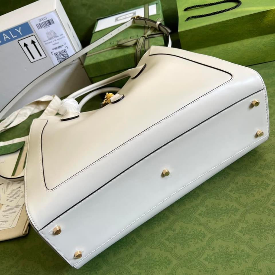 Gucci Jackie Leather Canvas Tote Style 3