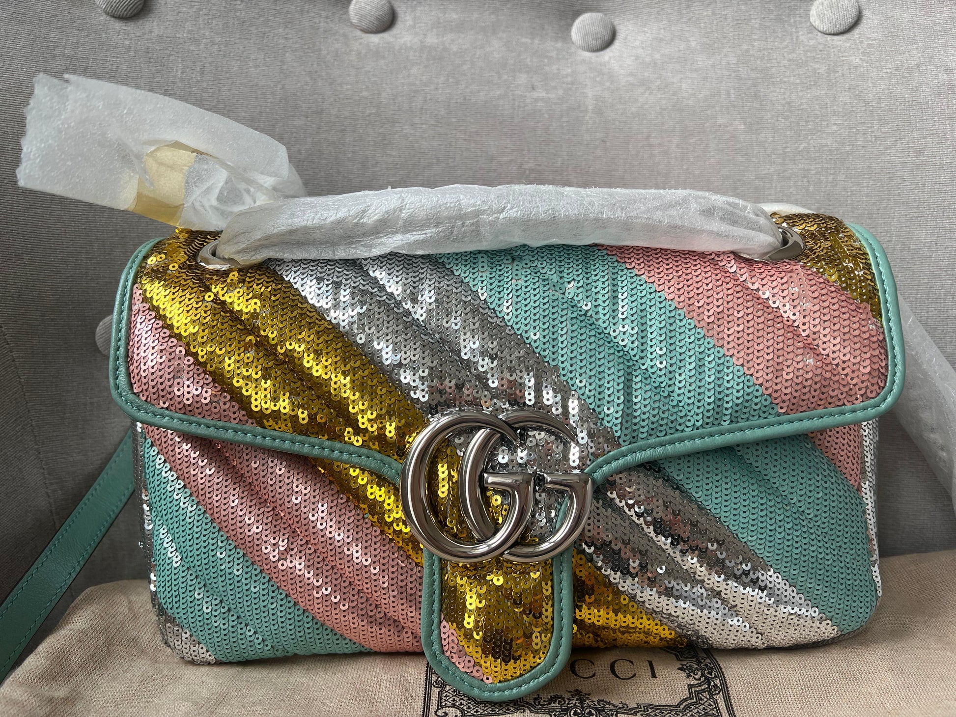 Gucci Lou Chain Leather Shoulder Bag