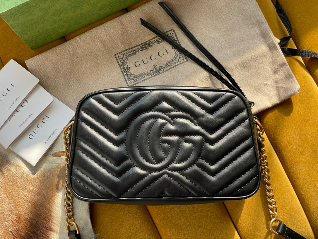 Gucci GG Marmont Leather Chain Crossbody Style 4
