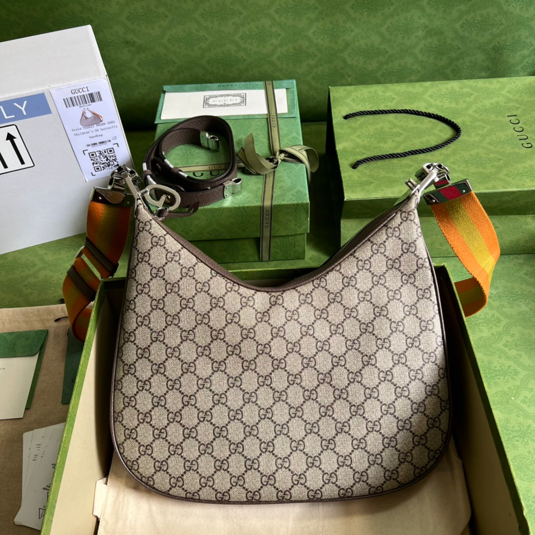 Gucci Leather Canvas Shoulder Bag