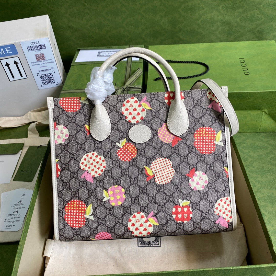 Gucci Monogram Leather Canvas Tote