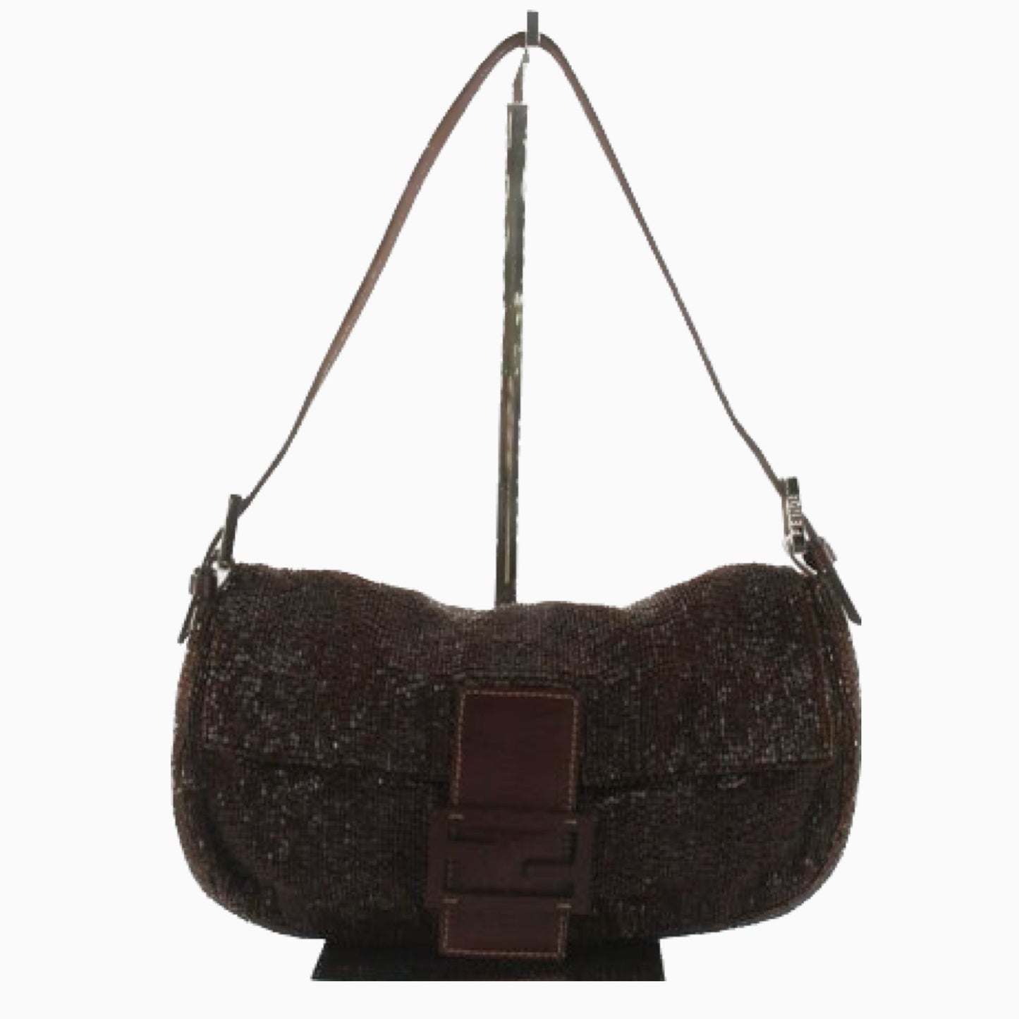 FENDI Baguette chocolate brown beads excellent condition