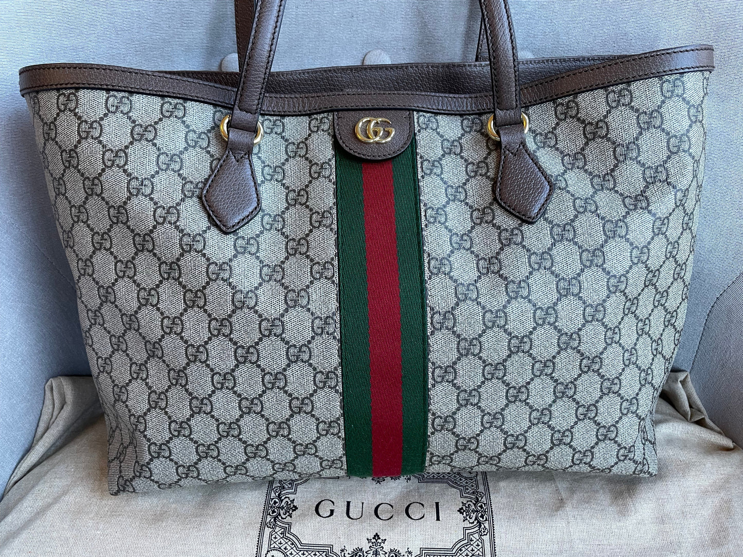Gucci Ophidia Leather Canvas Tote Style 4