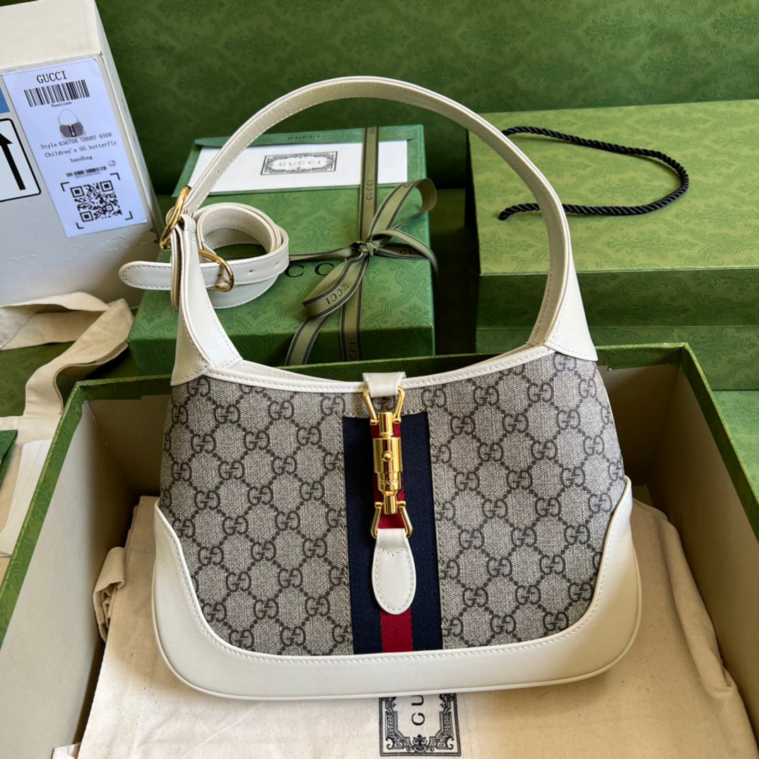 Gucci Monogram Leather Canvas Shoulder Bag