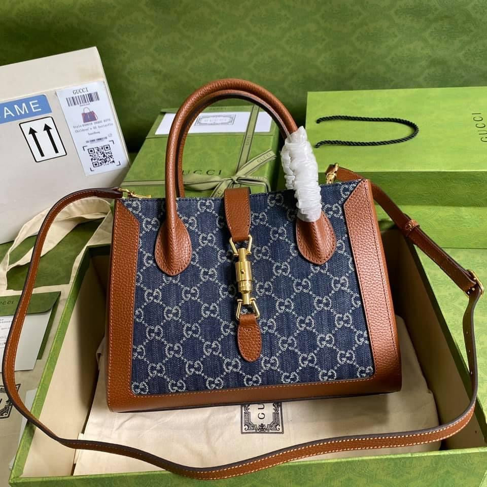 Gucci Jackie Leather Monogram Tote Style 3