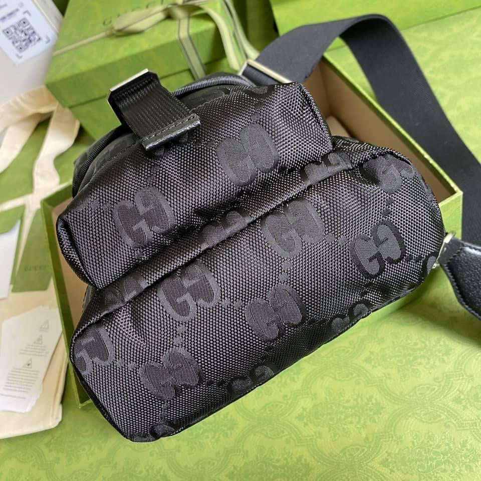 Gucci Monogram Nylon Leather Top Handle Crossbody