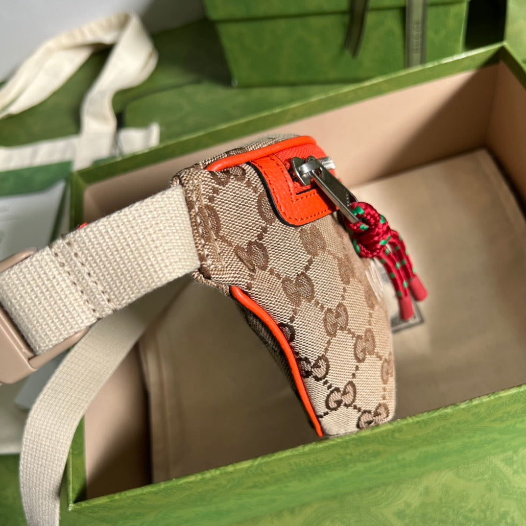 Gucci Nylon Leather Canvas Handbag