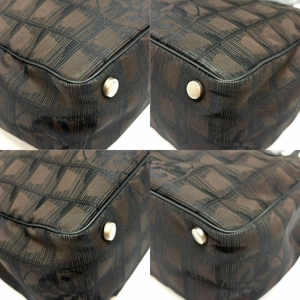 Chanel Nylon New Travel Line Handbag Brown Classic Flap