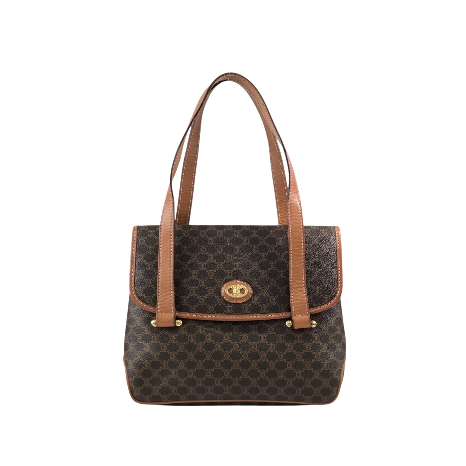 CELINE Macadam Handbag Brown 5fmrk2