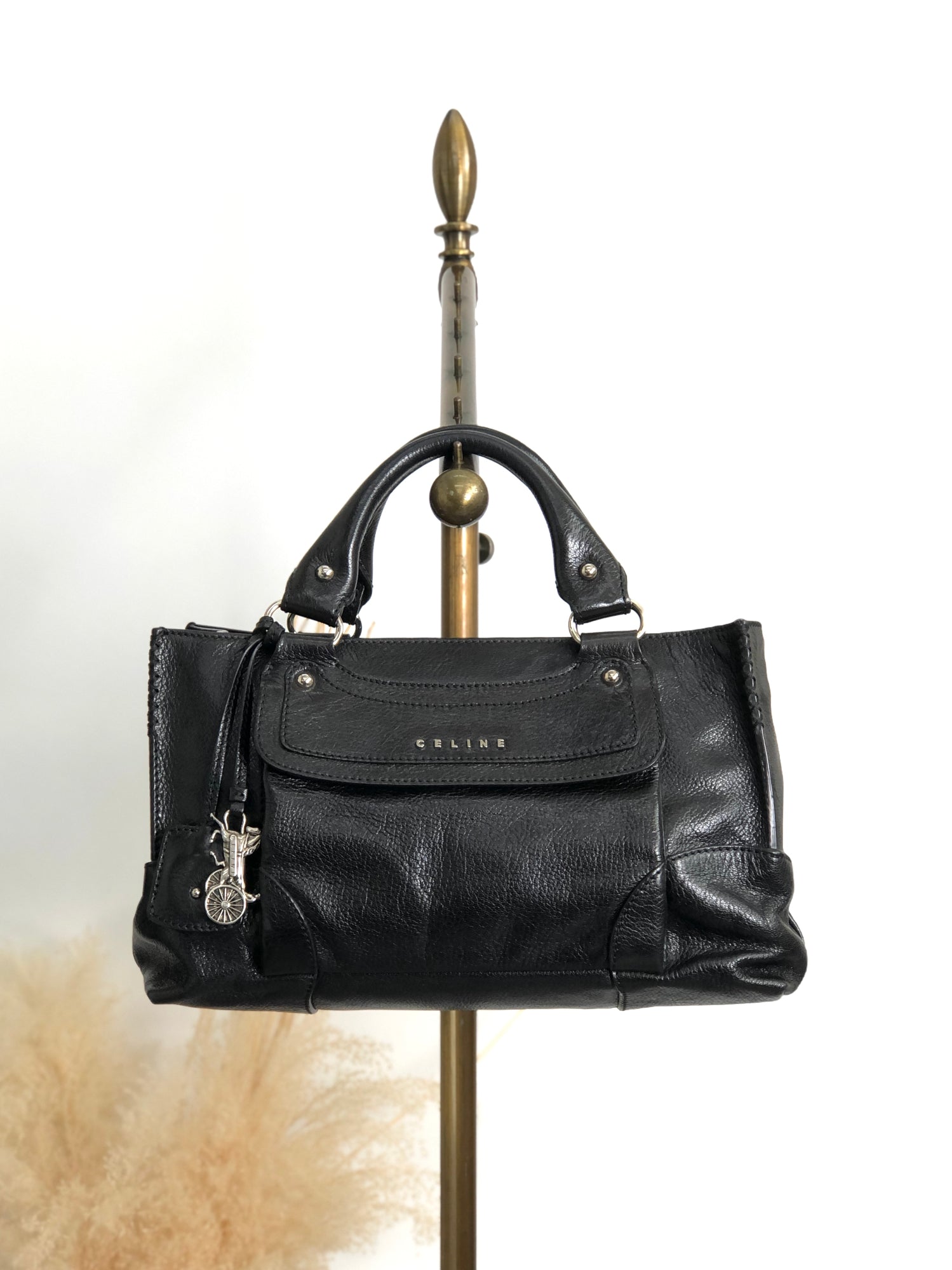 CELINE Horse Carriage Handbag Black