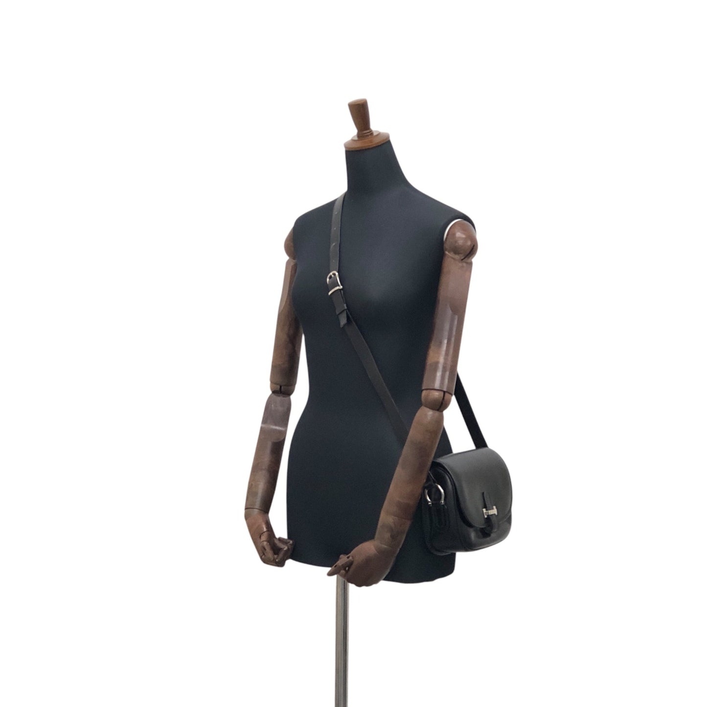 CELINE Front Buckle Shoulder bag Black 3nhdaw