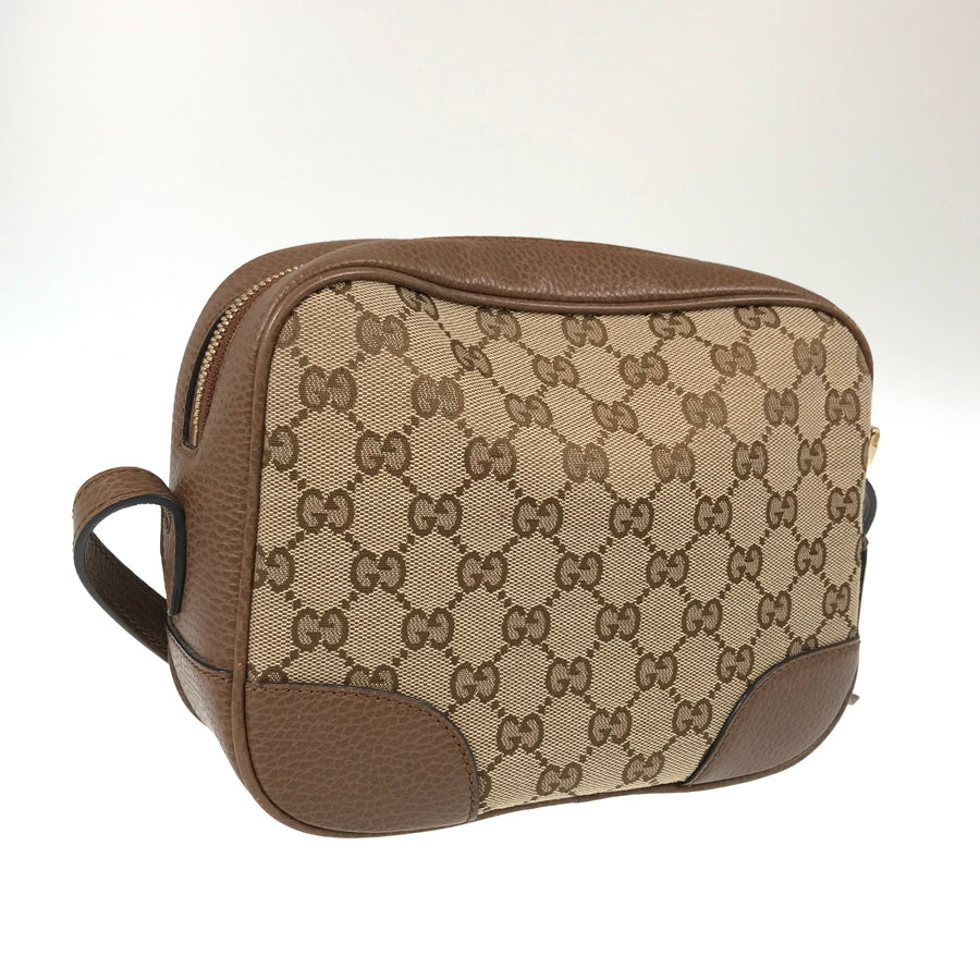 Gucci Twist Leather Canvas Shoulder Bag
