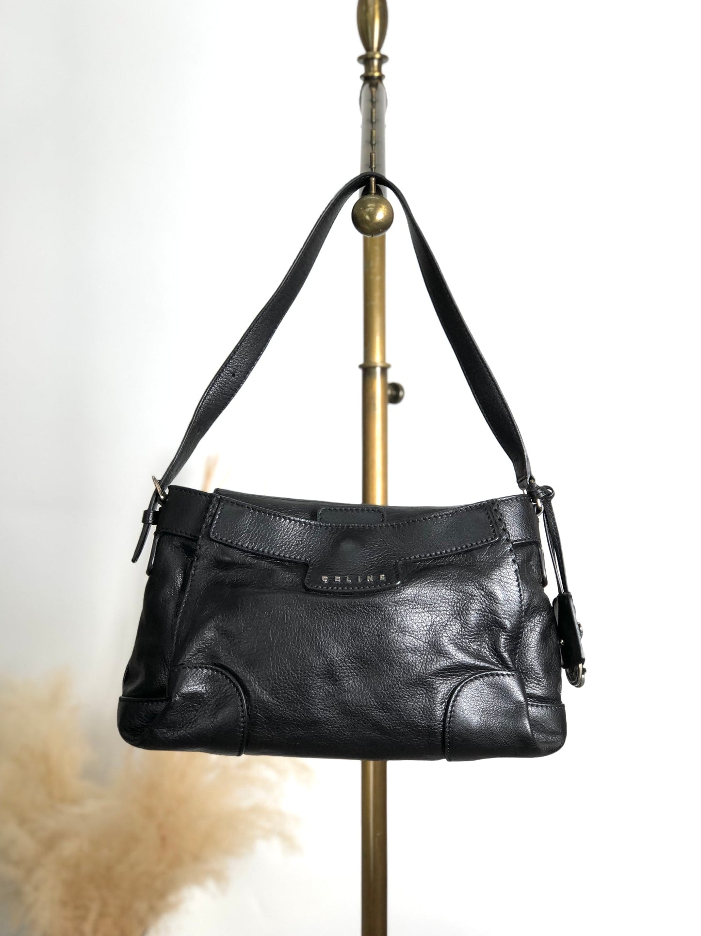 CELINE Horse Carriage Shoulder bag Black 6inwsp