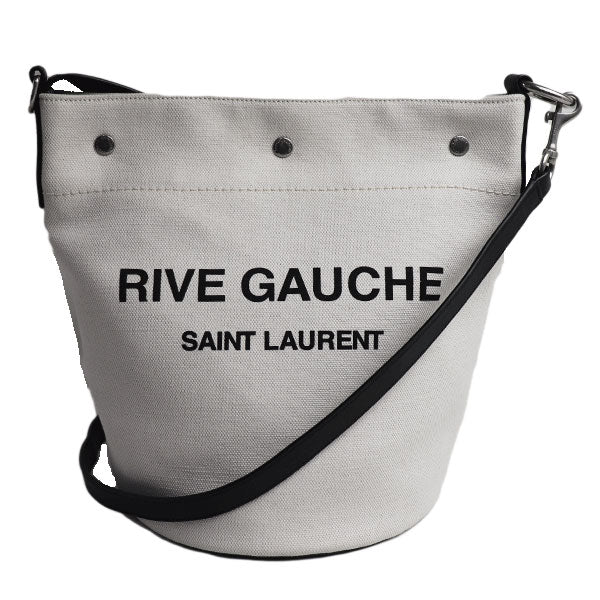 Saint Laurent RIVE GAUCHE Cotton Canvas Leather Shoulder Bag