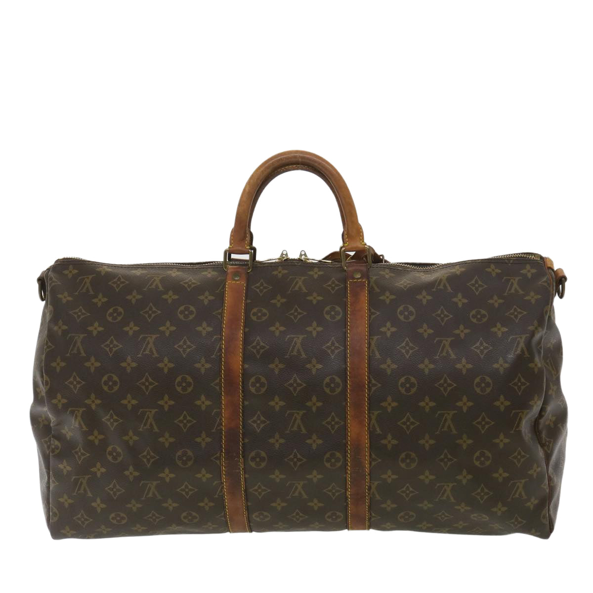 LOUIS VUITTON Monogram Keepall Bandouliere 55 Boston Bag LV Auth ki2612