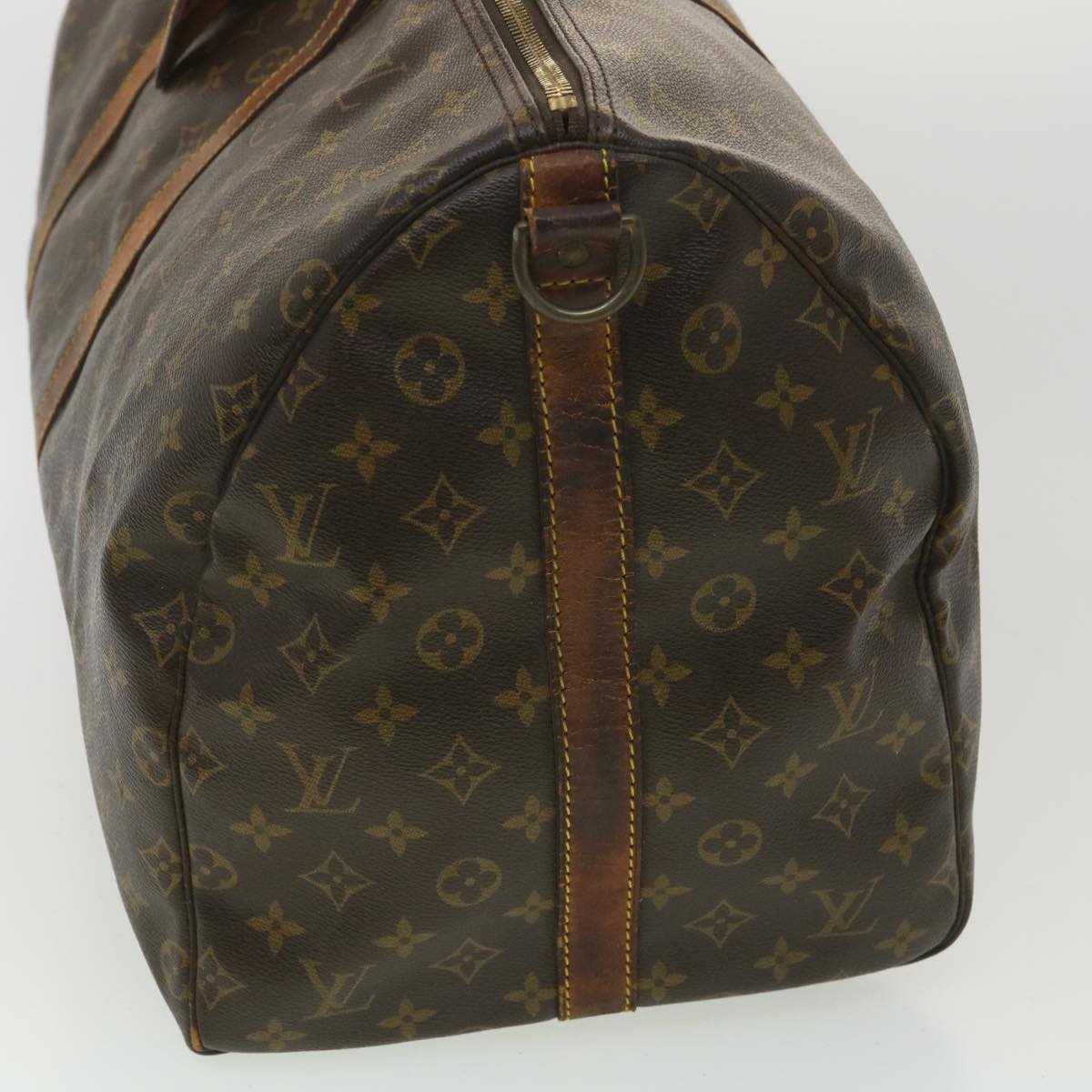 LOUIS VUITTON Monogram Keepall Bandouliere 55 Boston Bag LV Auth ki2612