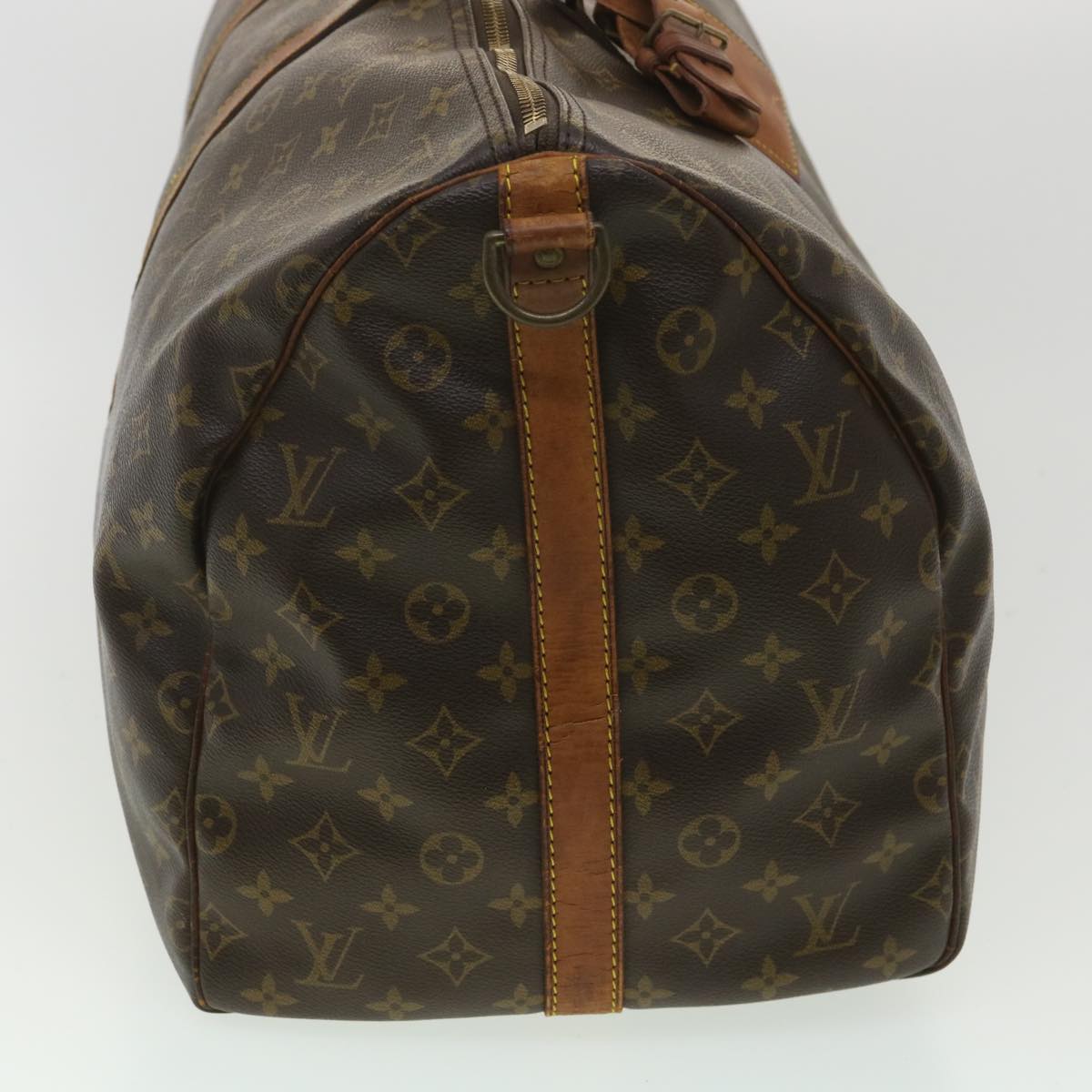 LOUIS VUITTON Monogram Keepall Bandouliere 55 Boston Bag LV Auth ki2612