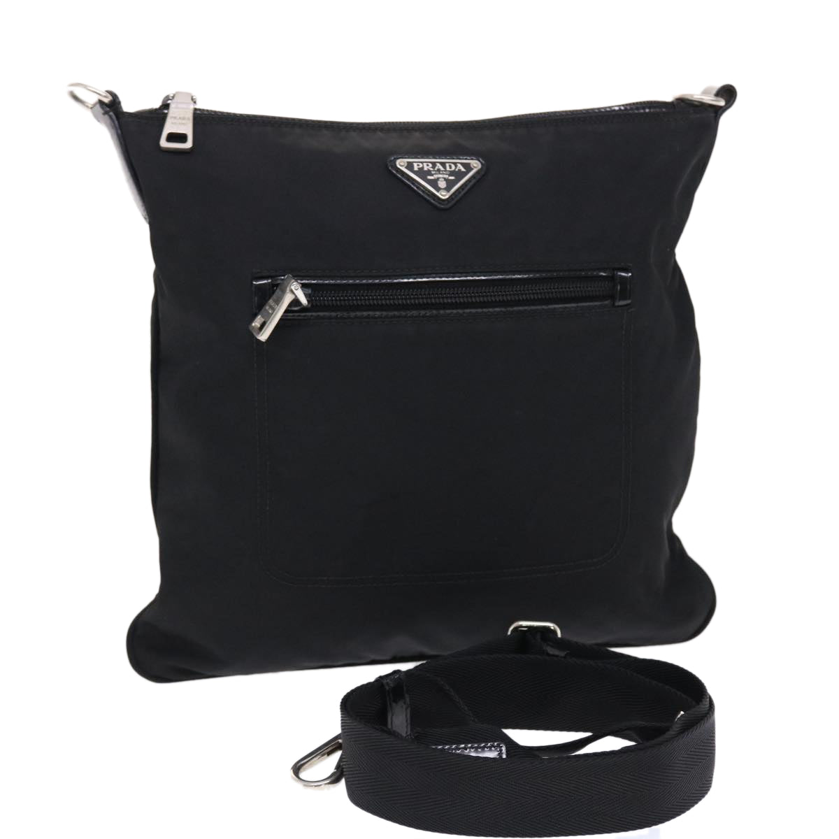 PRADA Shoulder Bag Nylon Black Auth