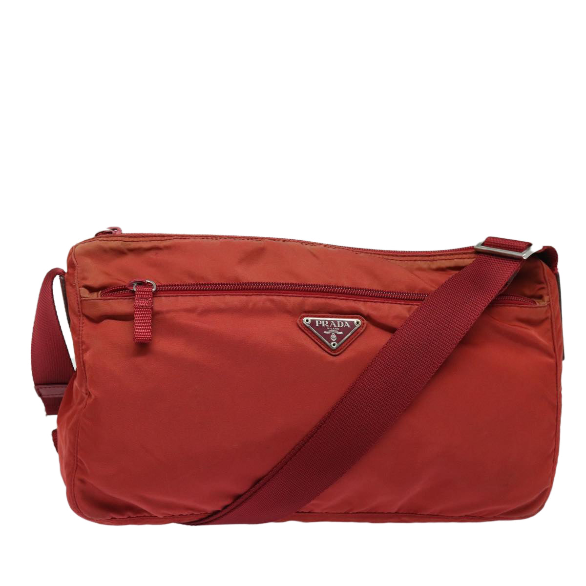 PRADA Shoulder Bag Nylon Red Auth