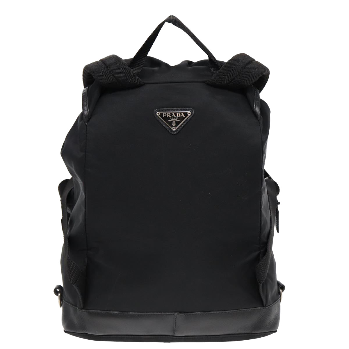 PRADA Backpack Nylon Black Silver Auth