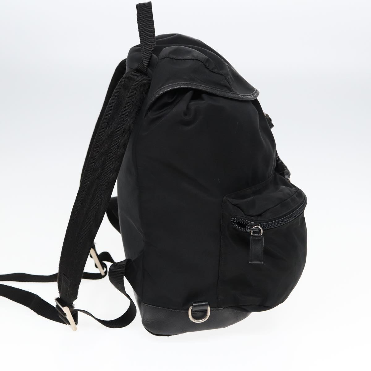 PRADA Backpack Nylon Black Silver Auth
