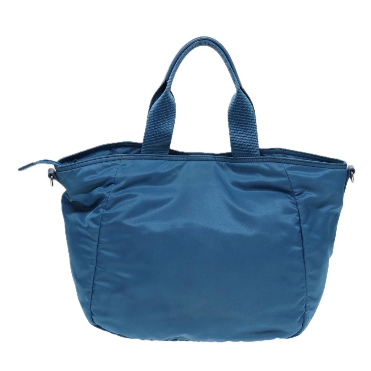 PRADA Shoulder Bag Nylon 2way Blue Silver Auth
