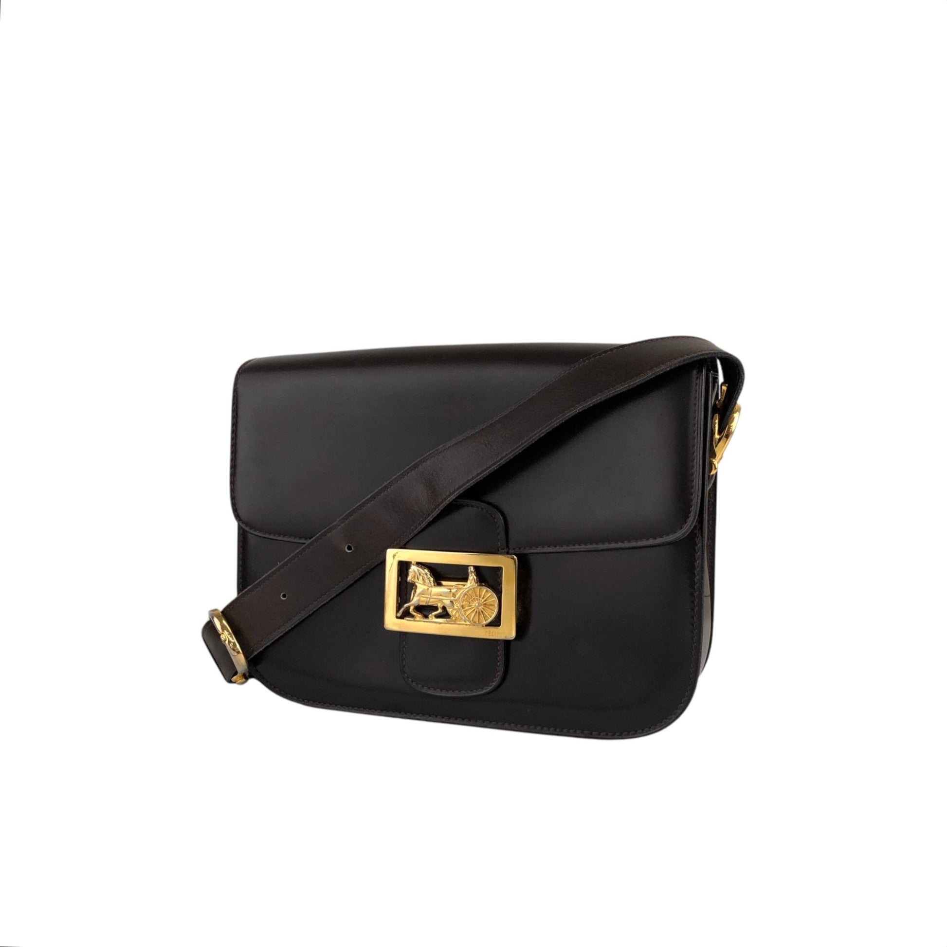 CELINE Horse Carriage Shoulder bag Brown 8ewcxg