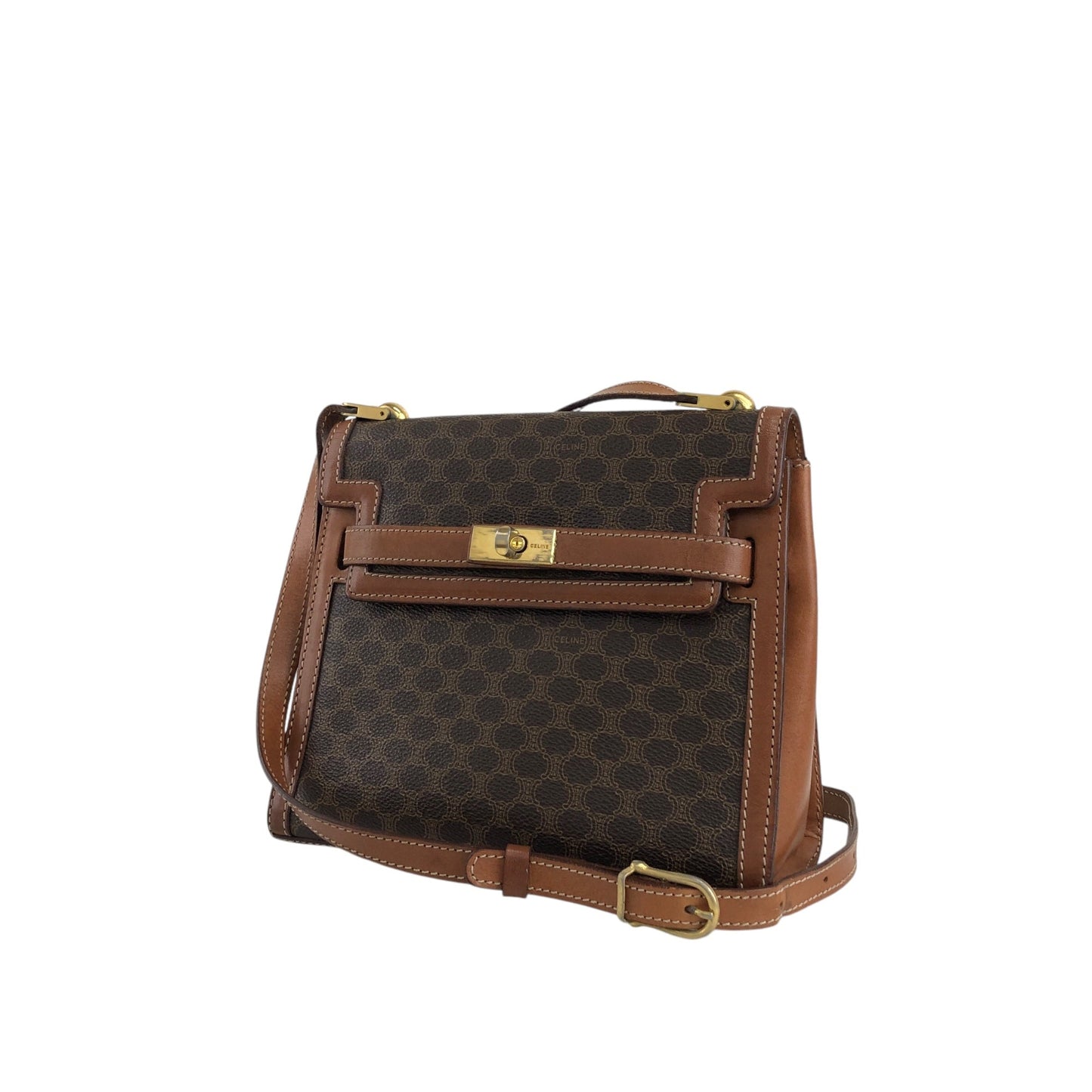CELINE Macadam Turn Lock Shoulder bag Brown wgfg5n