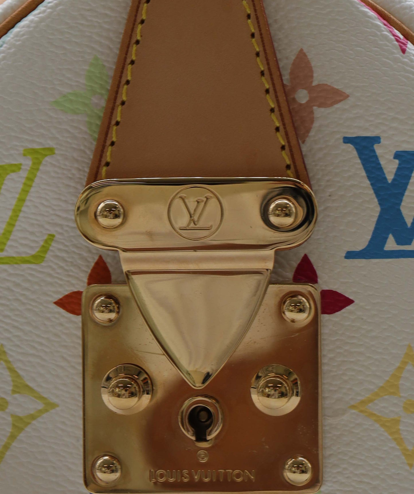 LOUIS VUITTON Monogram Multicolor Keepall 45 Boston Bag White M92641 Auth 79258A DXBS2490