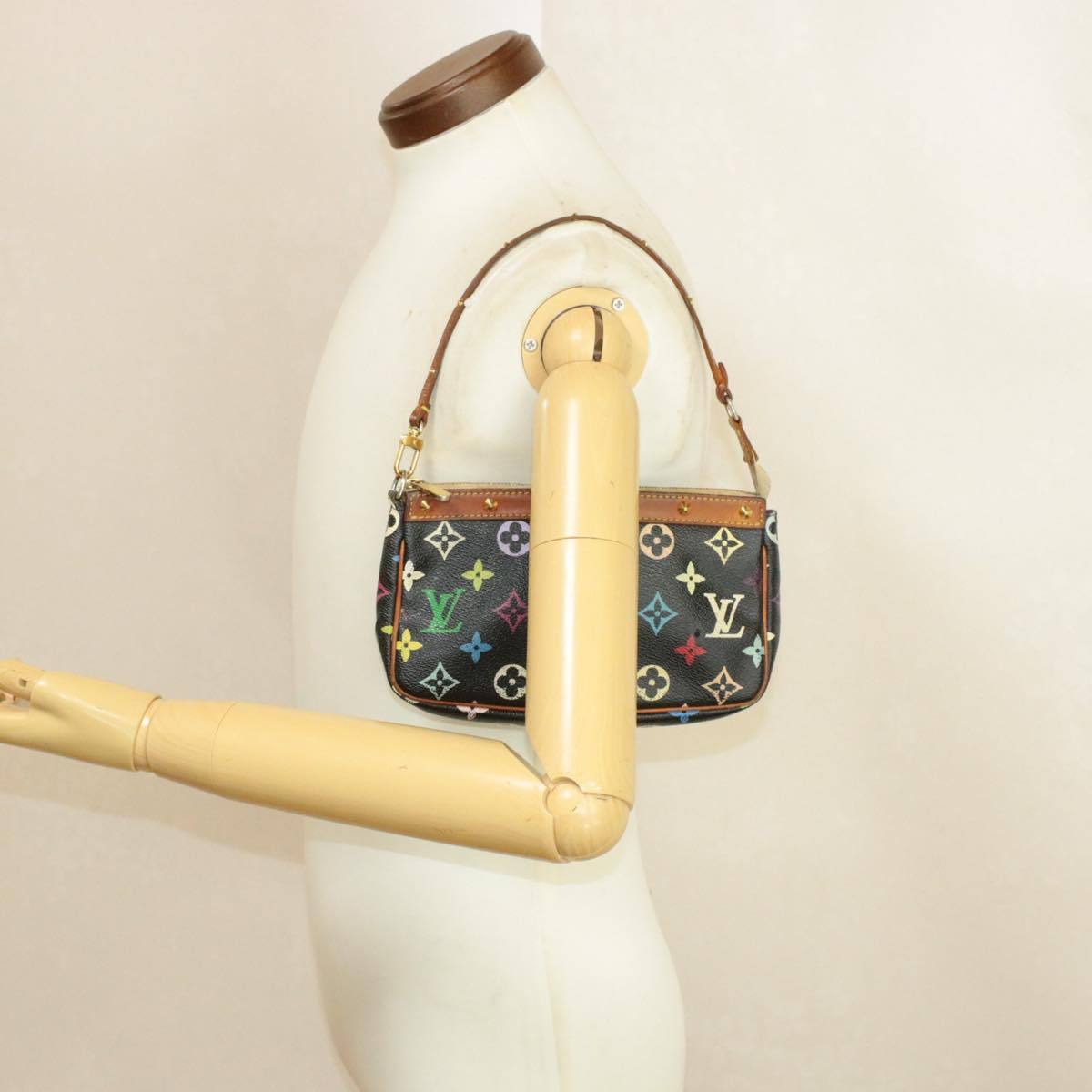 Louis Vuitton Monogram Multicolor Pochette Accessoires Pouch Black Clutch