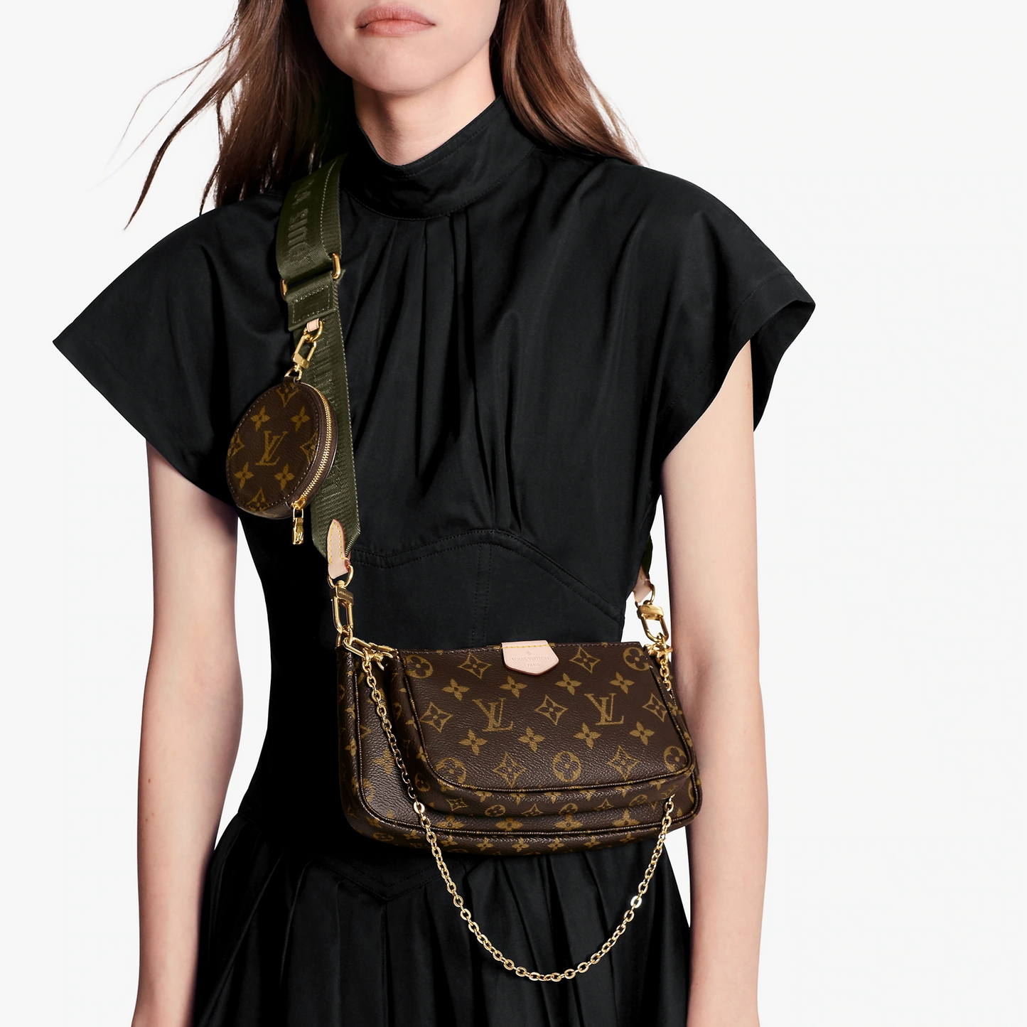 Louis Vuitton Multi Pochette Khaki Clutch
