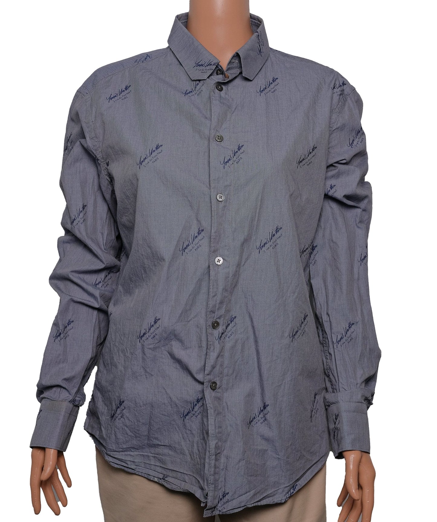 Louis Vuitton shirt for men Grey RJC3304