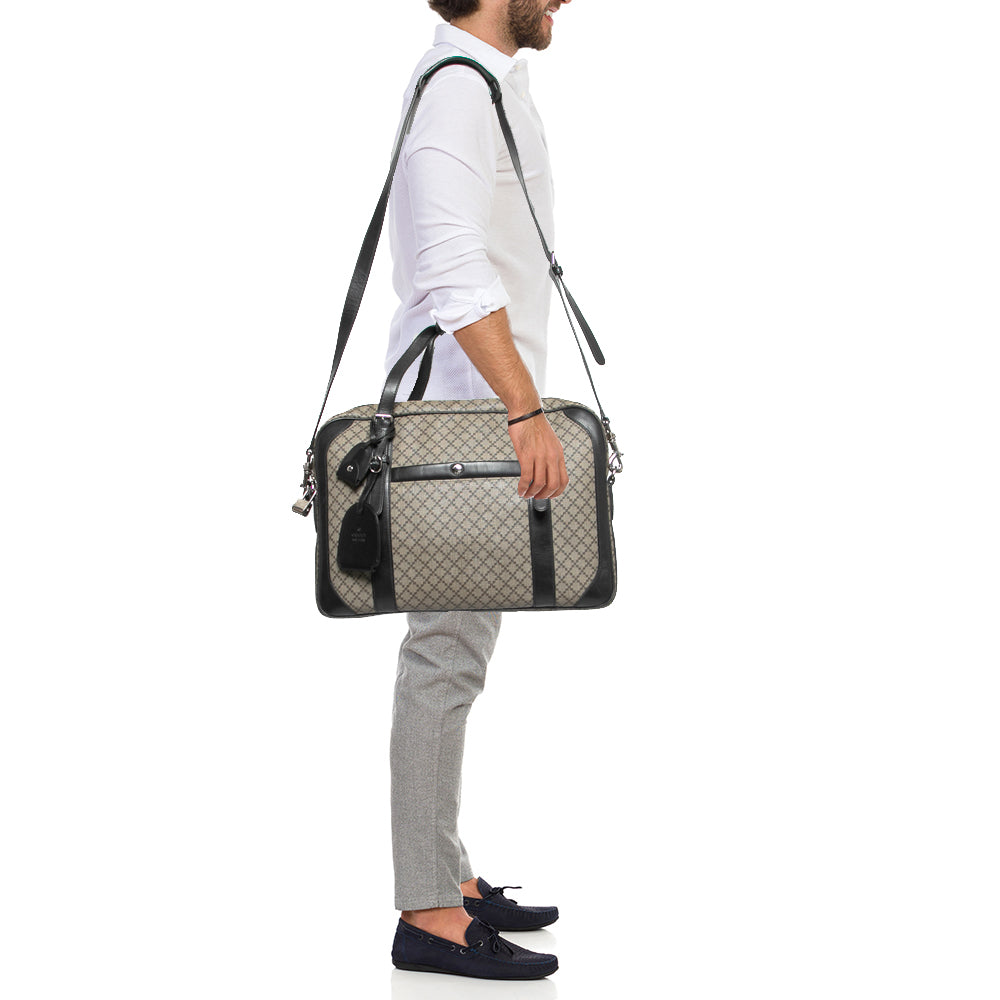 Gucci Lou Leather Canvas Handbag