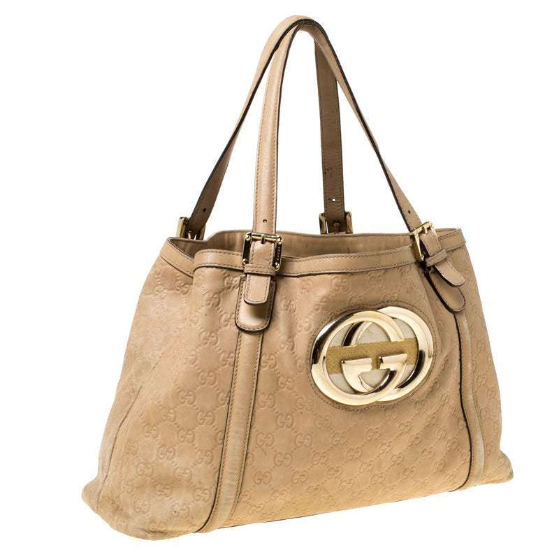 Gucci Beige Leather Tote Style 3