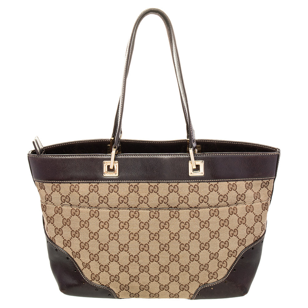Gucci Leather Canvas Tote Style 65