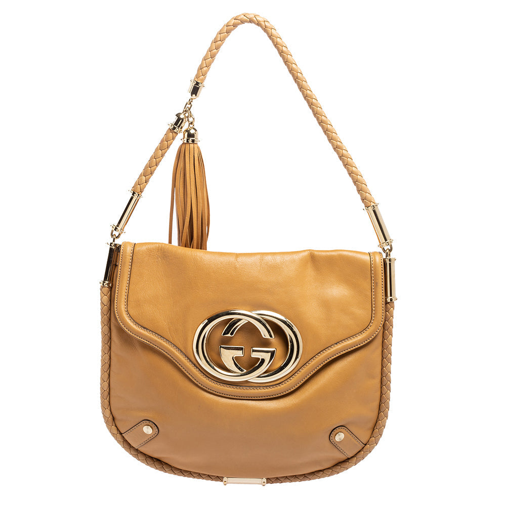 Gucci Beige Leather Shoulder Bag