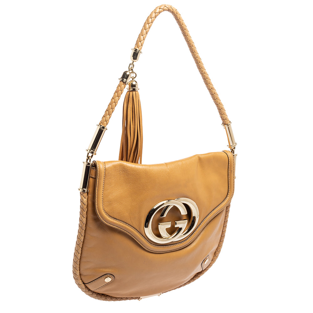 Gucci Beige Leather Shoulder Bag