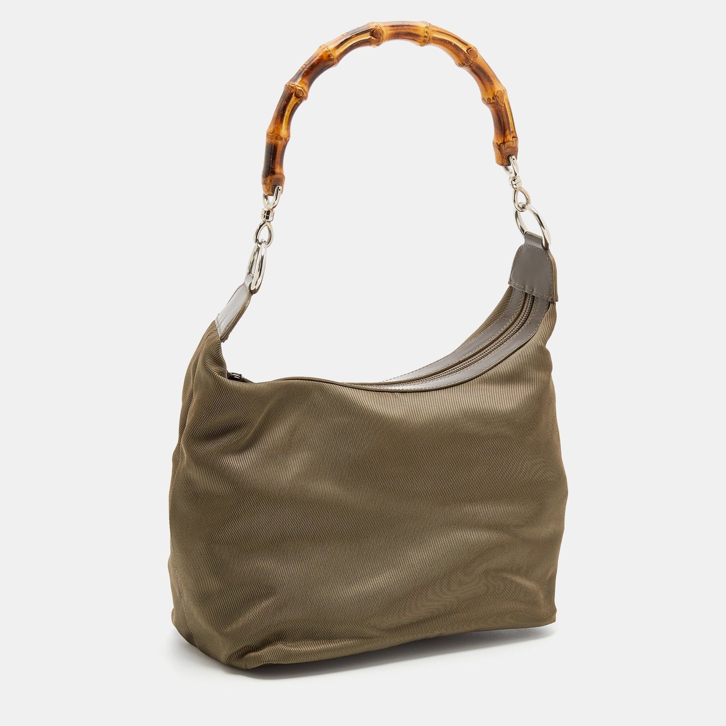 Gucci Lou Leather Canvas Shoulder Bag